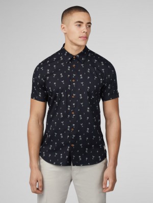 Black Ben Sherman Scattered Shirts | 6079-VQZHN