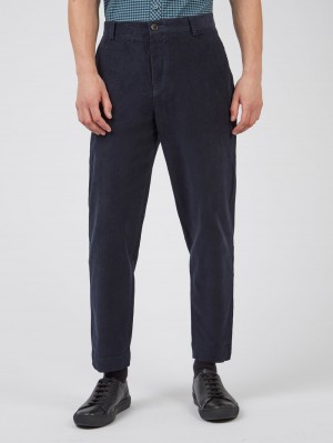 Black Ben Sherman Tapered Corduroy Pants | 6524-FJICZ