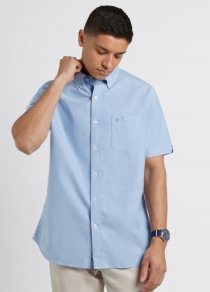 Blue Ben Sherman Brighton Oxford Organic Shirts | 7015-TKQBM