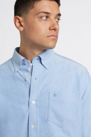 Blue Ben Sherman Brighton Oxford Organic Shirts | 0971-RNGVB