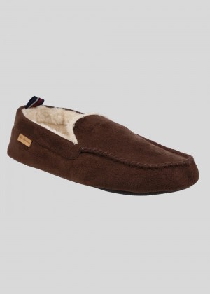 Brown Ben Sherman Casa Cartegena Moccasin Slipper | 4693-ZOCJY