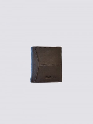 Brown Ben Sherman Coles Leather Micro Wallets | 7031-DNEQS