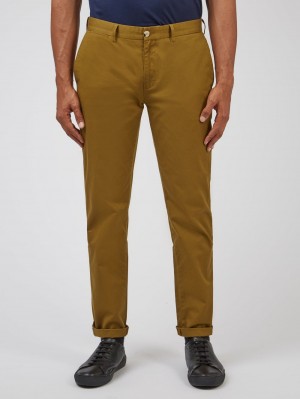 Brown Ben Sherman Signature Slim Stretch Chino Pants | 9384-NJHAW