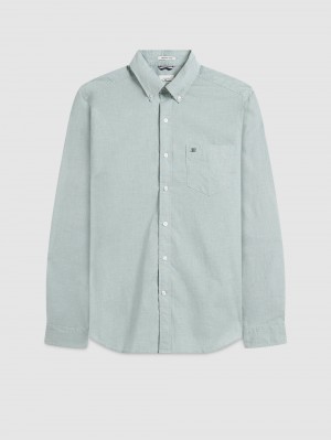 Green Ben Sherman Brighton Oxford Organic Green Shirts | 1483-XJKTE