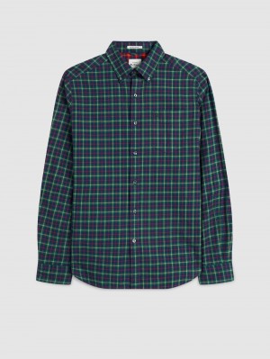 Green Ben Sherman House Tartan Twill Shirts | 6231-YPUTW