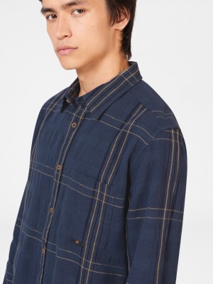 Indigo Ben Sherman B by Ben Sherman Indigo Check Shirts | 2046-OQVLF