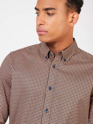 Orange Ben Sherman Signature Chevron Shirts | 1432-GKJDN