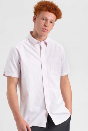 Pink Stripes Ben Sherman Brighton Oxford Shirts | 2570-QGHKA