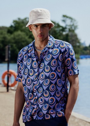 Purple Ben Sherman B by Ben Sherman Psychedelic Print Shirts | 4625-GXHNA