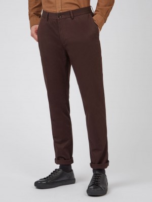 Red Ben Sherman Signature Slim Stretch Chino Pants | 4180-CNDWH