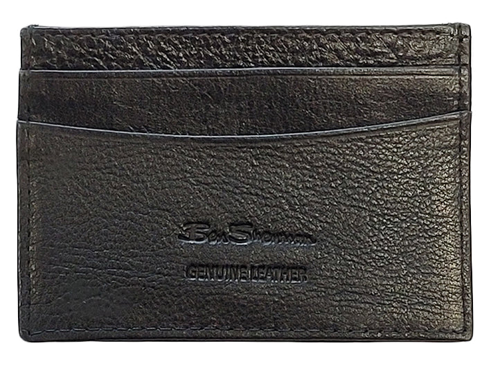 Black Ben Sherman Koki Leather Card Holder Wallets | 5387-PLTXQ