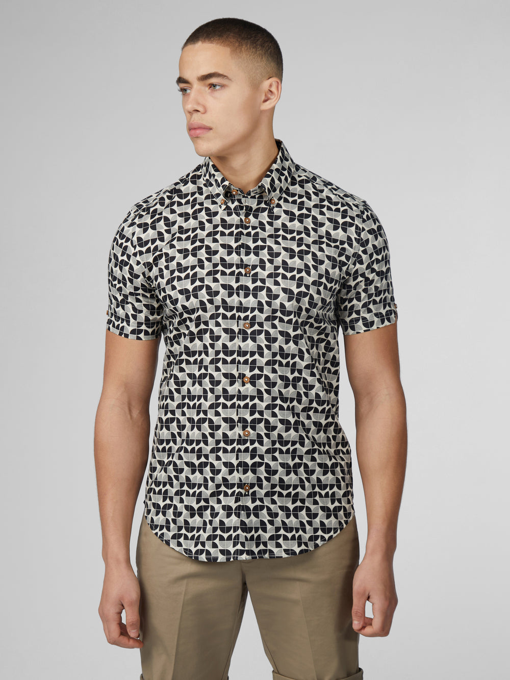 Black Ben Sherman Linear Shirts | 1425-MEAQB