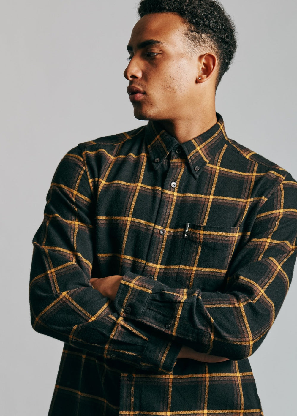 Black Ben Sherman Oversized Brushed Check Shirts | 7852-IUDXN