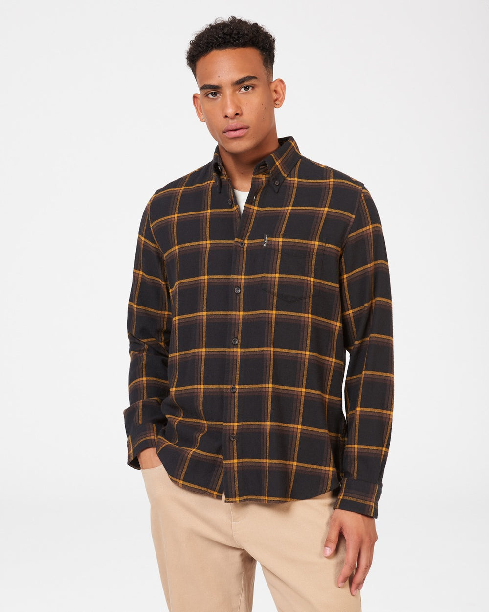 Black Ben Sherman Oversized Brushed Check Shirts | 7852-IUDXN