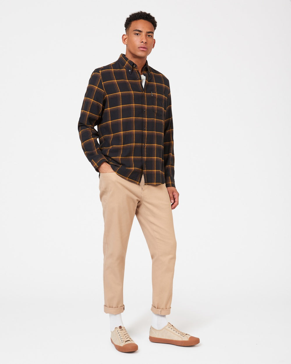 Black Ben Sherman Oversized Brushed Check Shirts | 7852-IUDXN