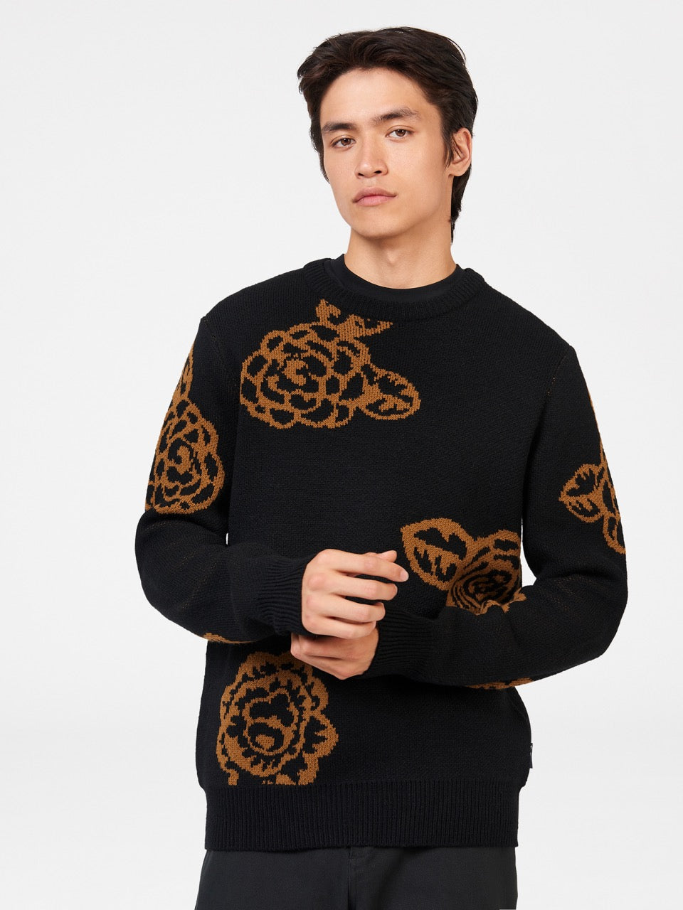 Black Ben Sherman Winter Floral Knitwear | 0958-GNEDZ