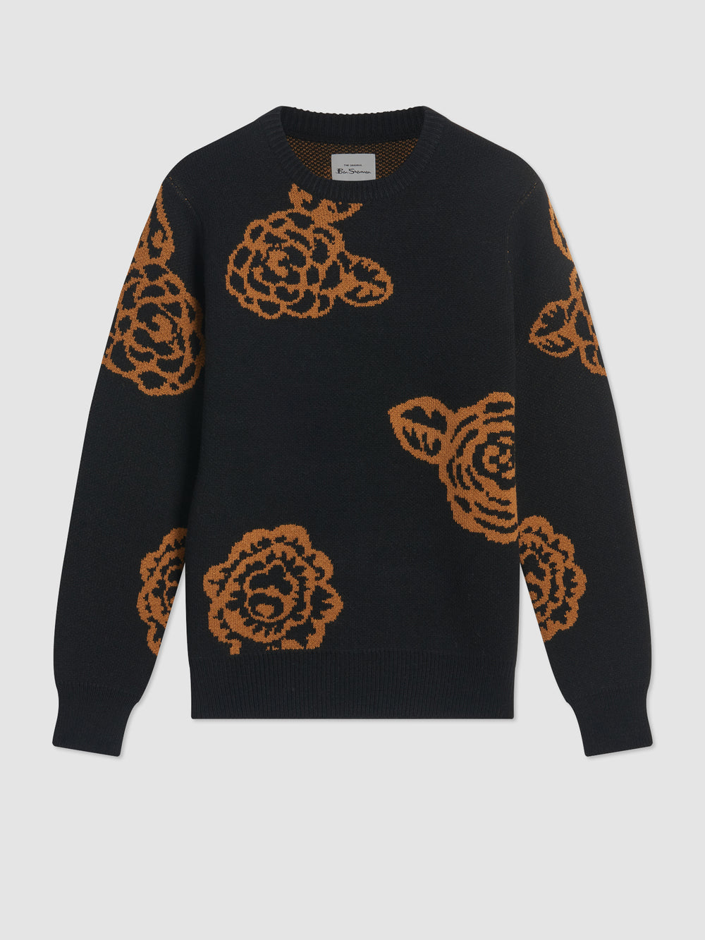 Black Ben Sherman Winter Floral Knitwear | 0958-GNEDZ