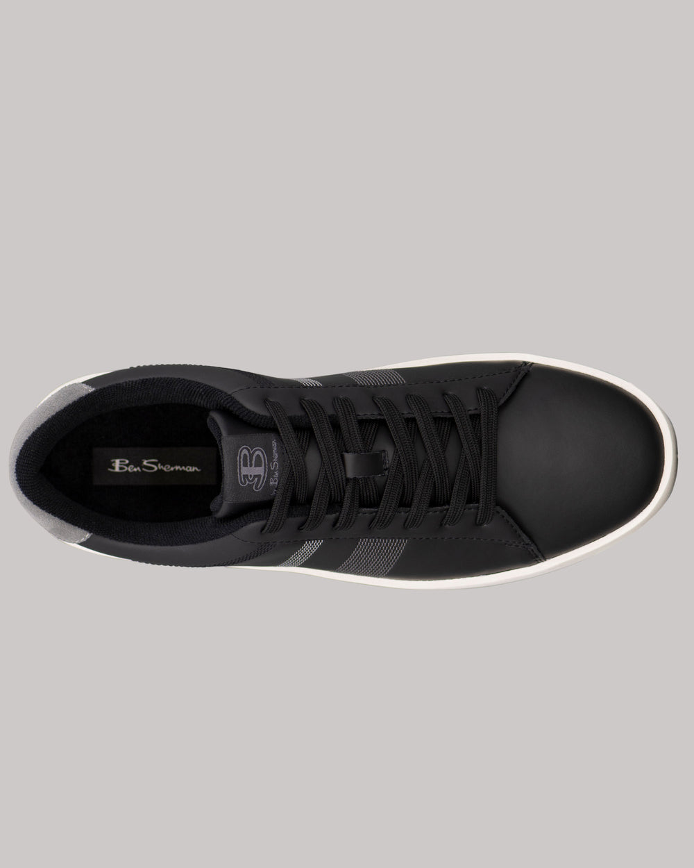 Black / White / Grey Ben Sherman Boxwell Sneakers | 8571-XCGHV