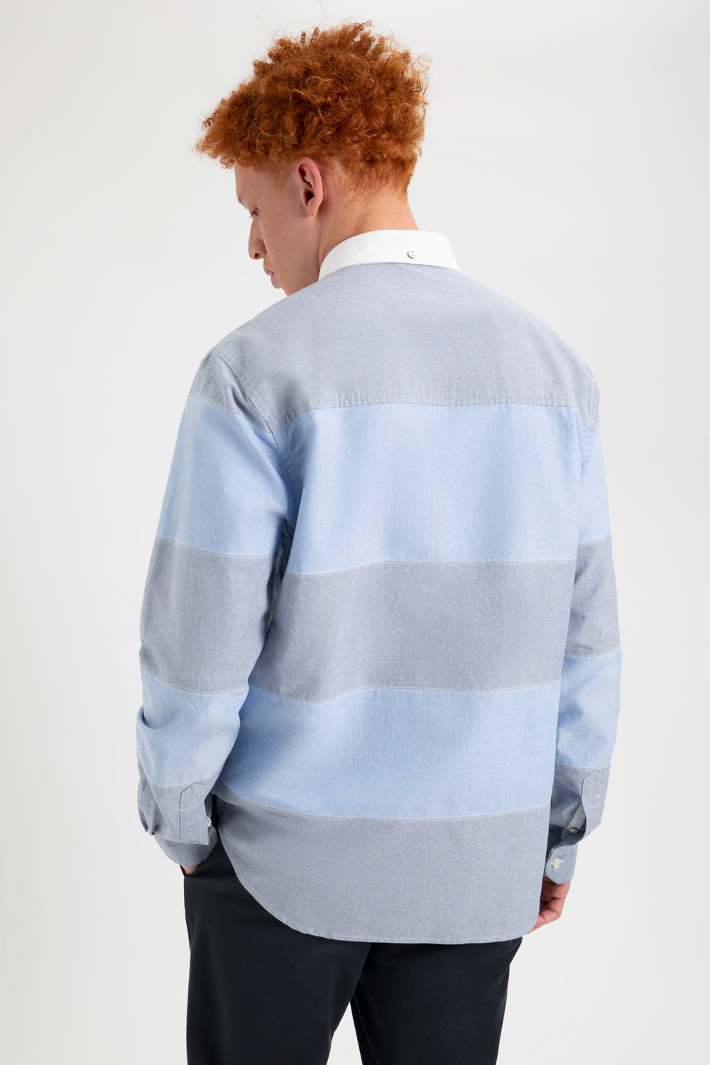 Blue Ben Sherman Brighton Oxford Garment Dye Rugby Shirts | 2431-PERNF