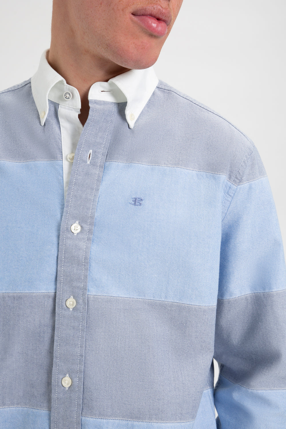 Blue Ben Sherman Brighton Oxford Garment Dye Rugby Shirts | 2431-PERNF