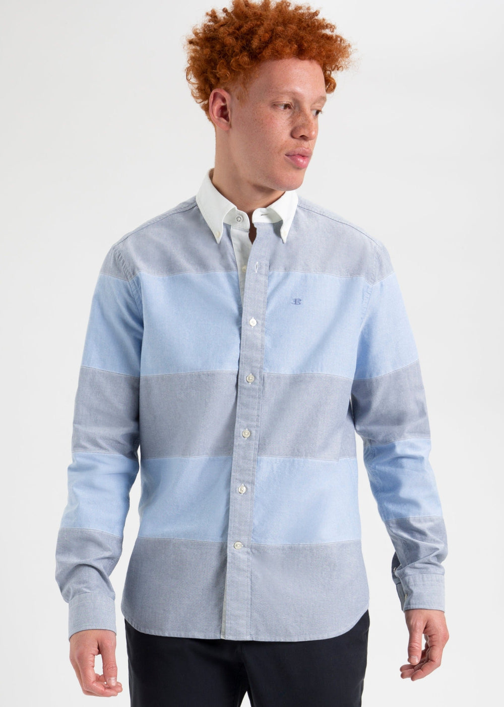 Blue Ben Sherman Brighton Oxford Garment Dye Rugby Shirts | 2431-PERNF