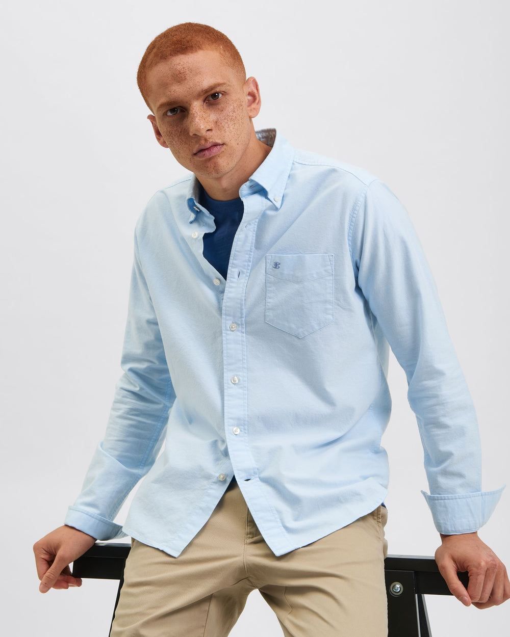 Blue Ben Sherman Brighton Oxford Organic Shirts | 8421-NQKXI