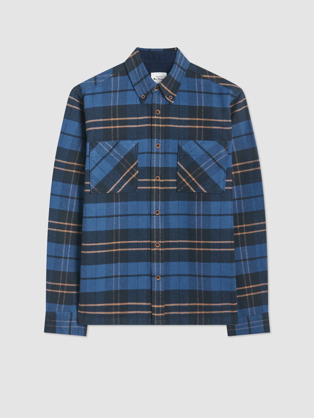 Blue Ben Sherman Brushed Ivy Check Shirts | 1594-ZWXGD