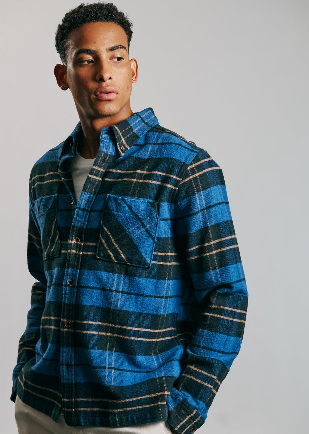 Blue Ben Sherman Brushed Ivy Check Shirts | 1594-ZWXGD