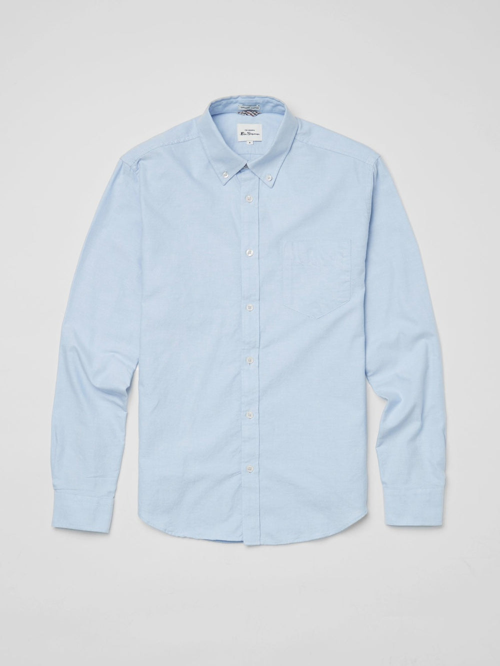 Blue Ben Sherman Signature Organic Long-Sleeve Oxford Shirts | 5910-QODGP