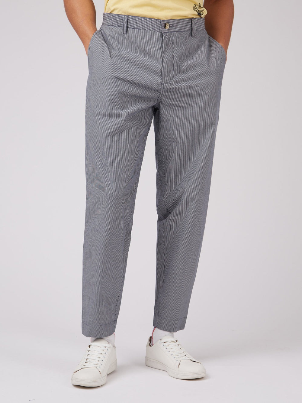 Blue Grey Ben Sherman B by Ben Sherman Cotton Taper Pants | 7305-HDKIM