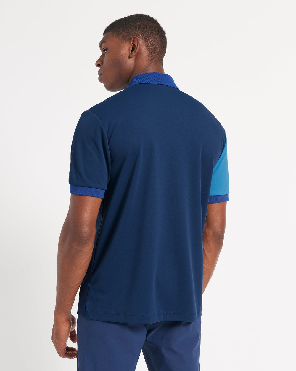 Blue / Royal Ben Sherman 360 Motion Stretch Colorblock Polo Shirts | 2706-WEABV