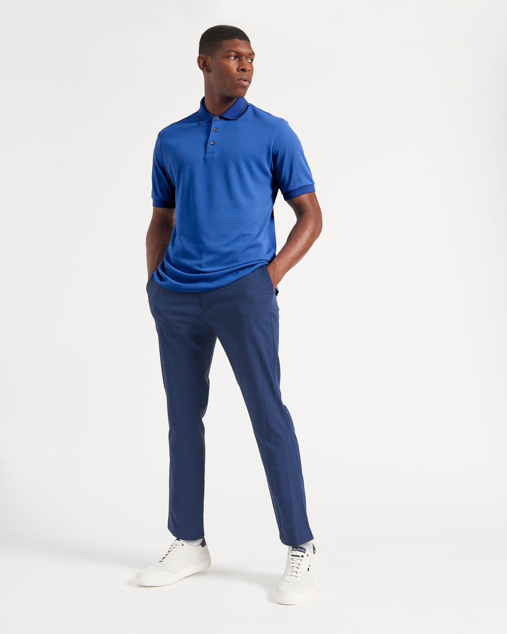 Blue / Royal Ben Sherman 360 Motion Stretch Polo Shirts | 9412-PLUZF