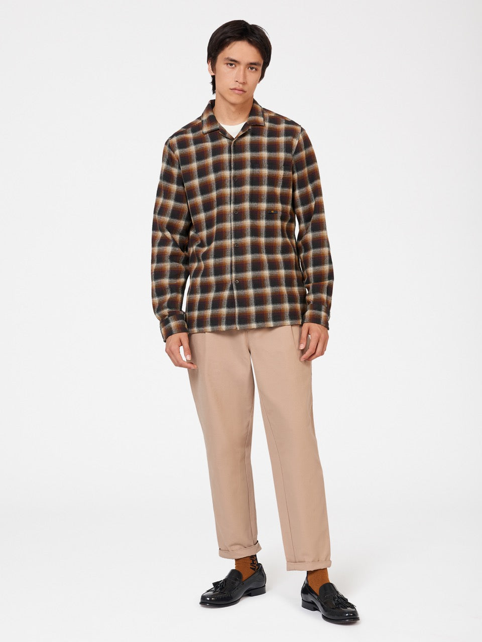 Brown Ben Sherman B by Ben Sherman Ombre Check Shirts | 1925-IHXBW