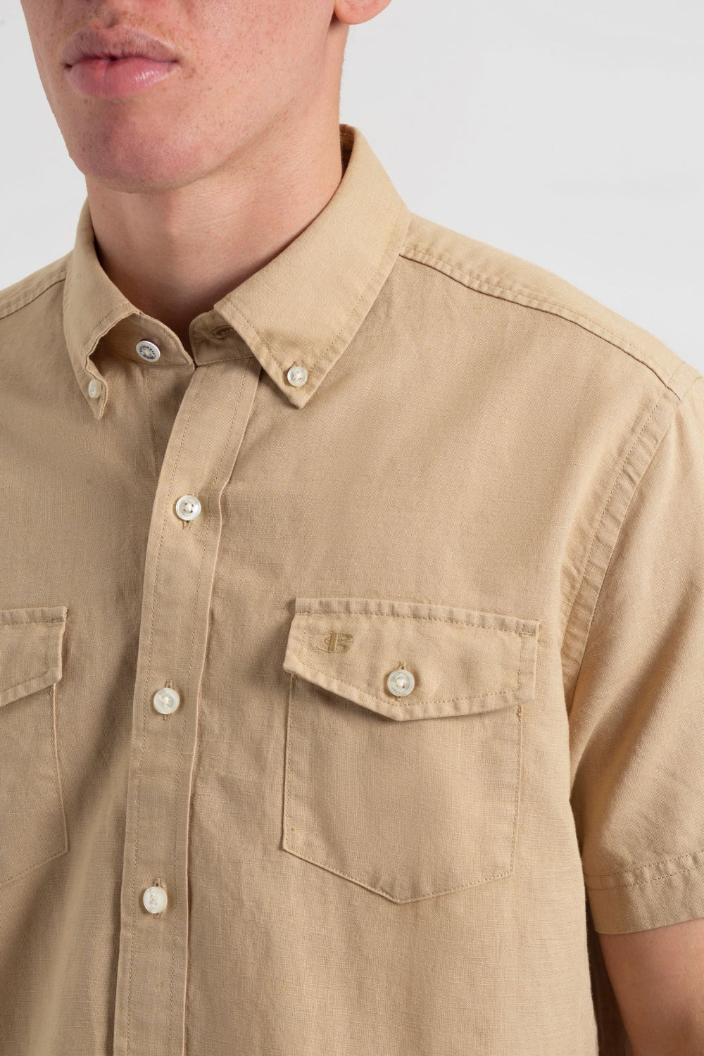 Brown Ben Sherman Garment Dye Linen Shirts | 4567-VRPED