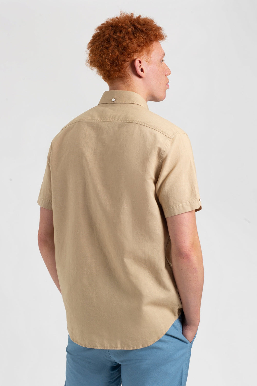 Brown Ben Sherman Garment Dye Linen Shirts | 4567-VRPED