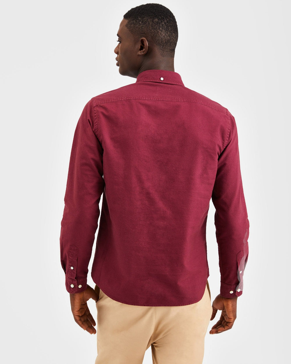 Burgundy Ben Sherman Beatnik Oxford Garment Dye Shirts | 9108-WCFJZ