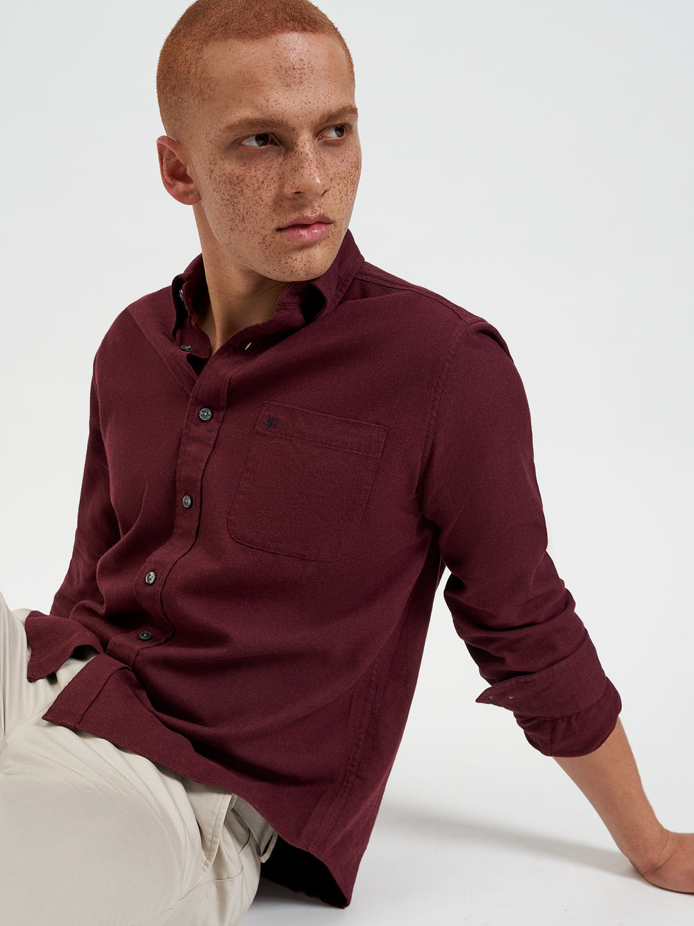 Burgundy / Navy / Beige Ben Sherman Uniform Flannel Shirts | 0476-HRYQW