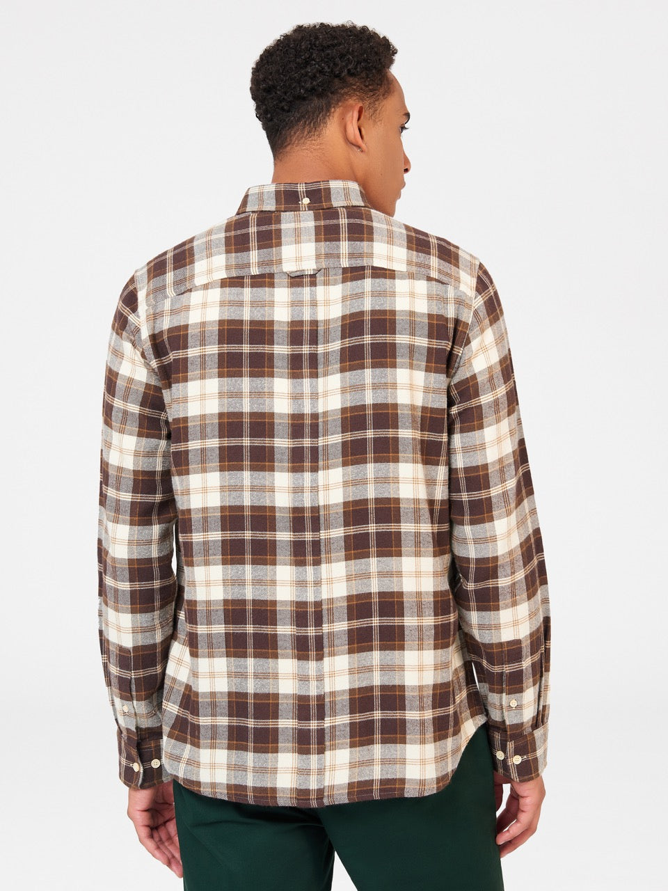 Chocolate Ben Sherman Brushed Plain Check Shirts | 7529-BFXNG