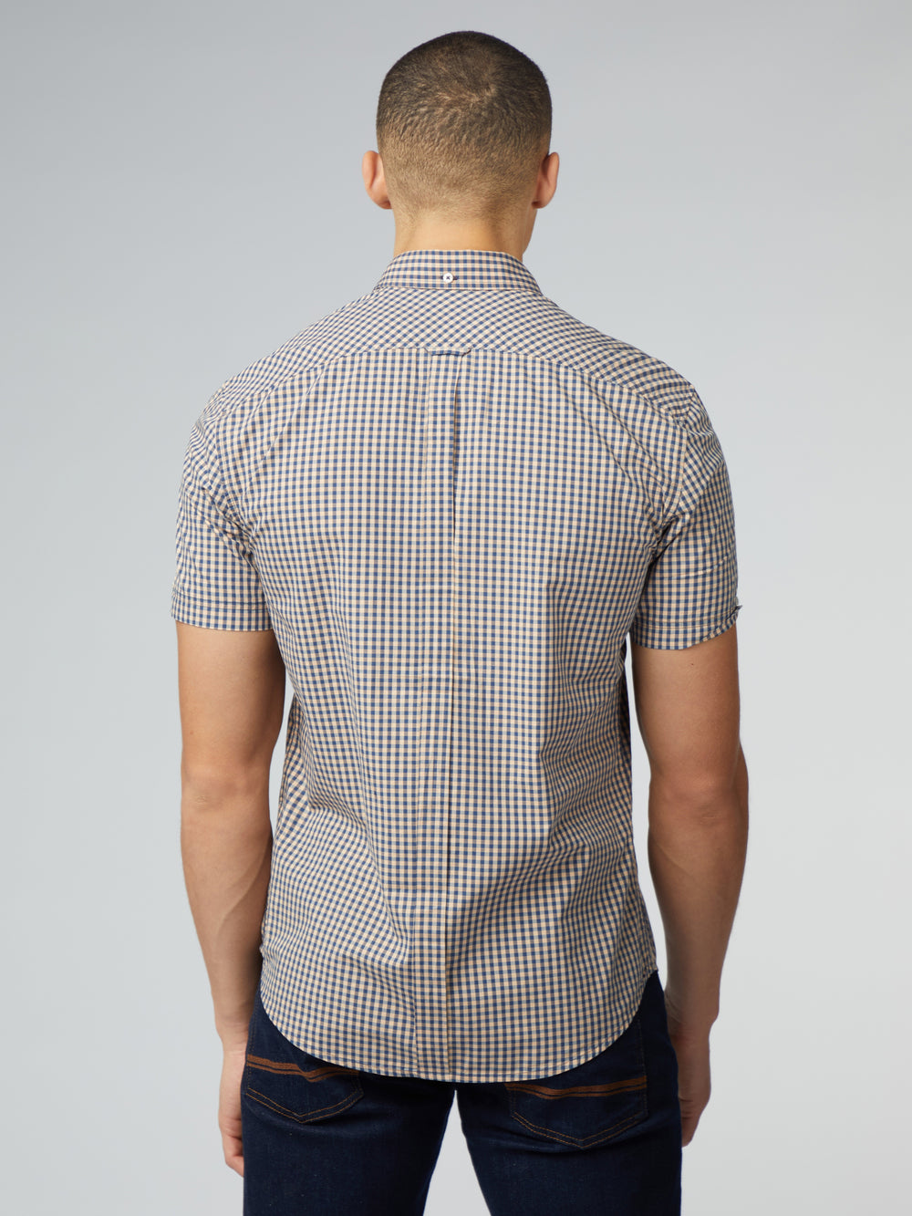 Copper Orange Ben Sherman Signature Short Sleeve Gingham Shirts | 8047-QJFAV