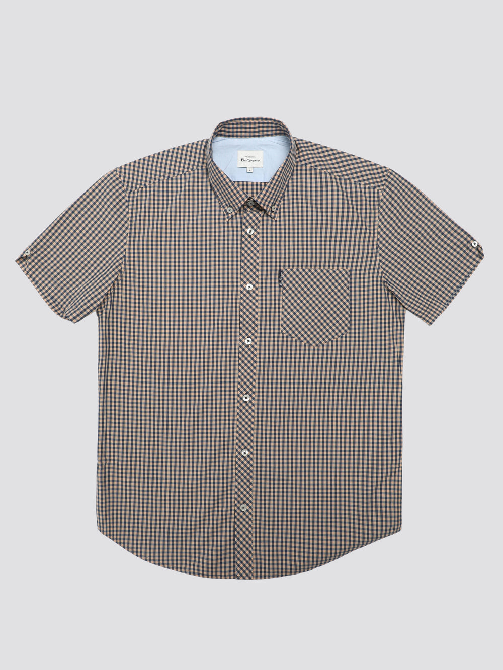 Copper Orange Ben Sherman Signature Short Sleeve Gingham Shirts | 8047-QJFAV