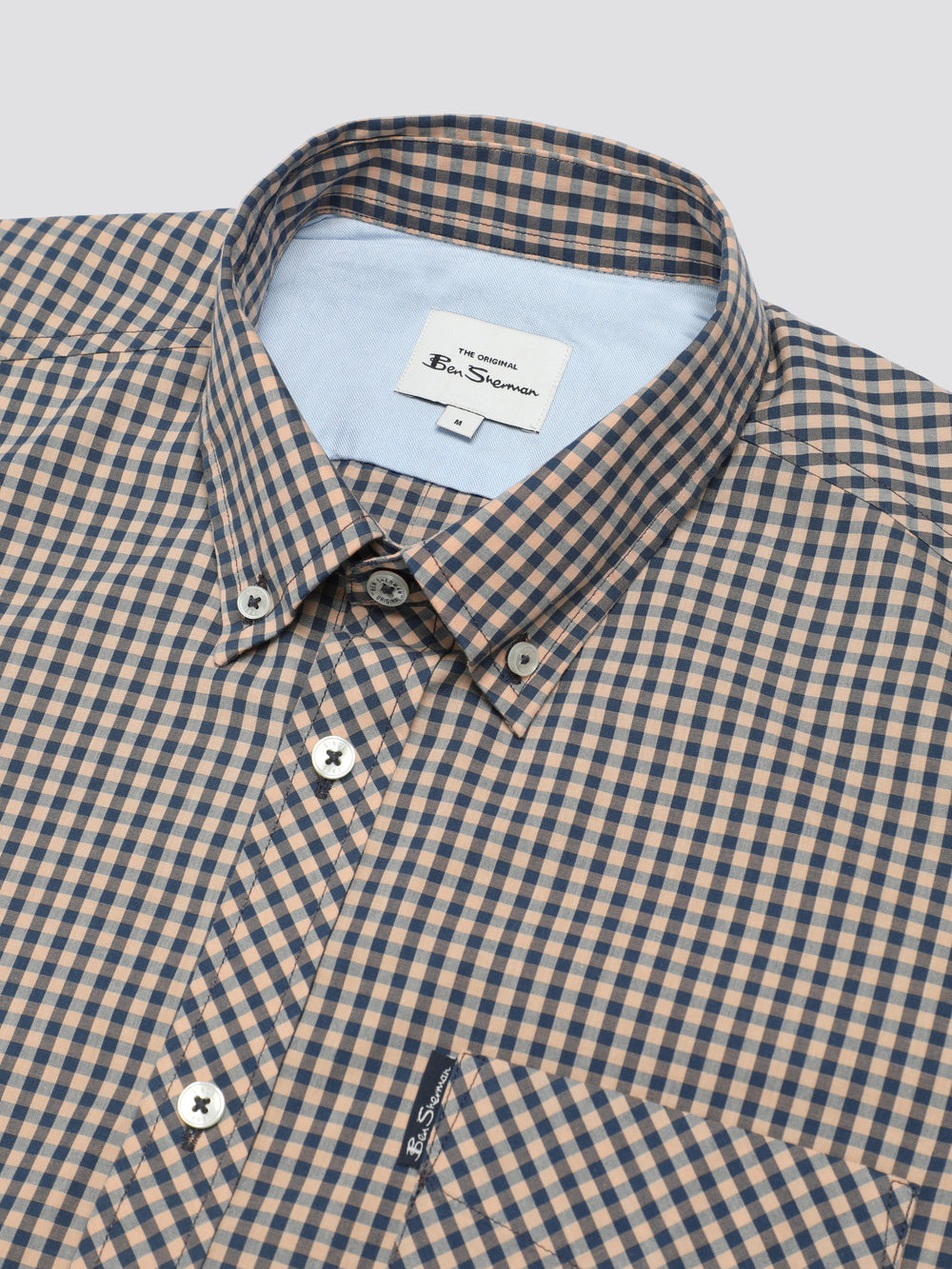 Copper Orange Ben Sherman Signature Short Sleeve Gingham Shirts | 8047-QJFAV