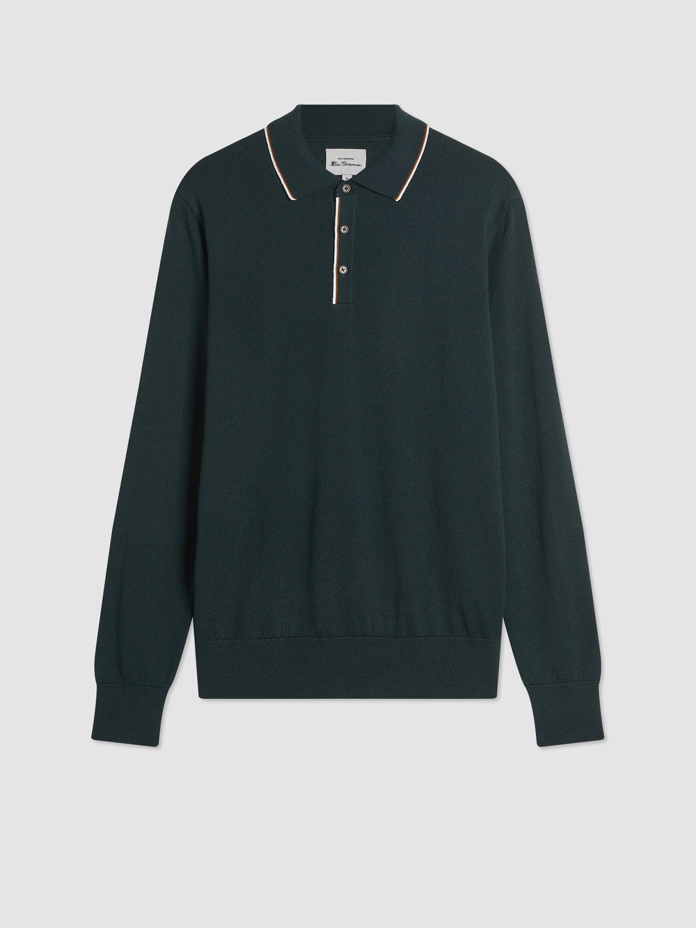 Dark Green Ben Sherman Tipped Merino Polo Neck Sweaters | 3647-KUSHN