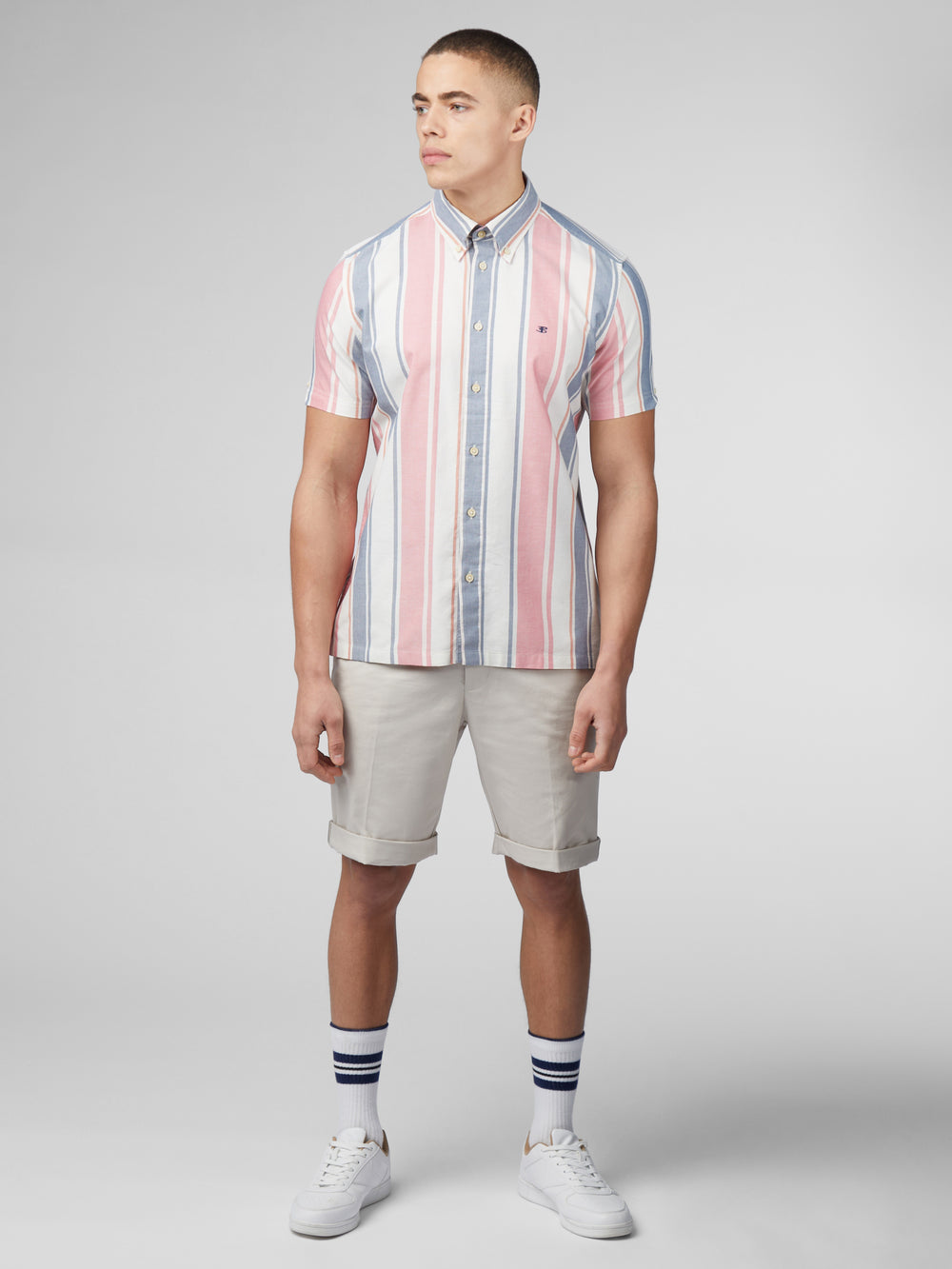 Dark Pink Ben Sherman Signature Multicolor Stripe Shirts | 8132-WLUXD