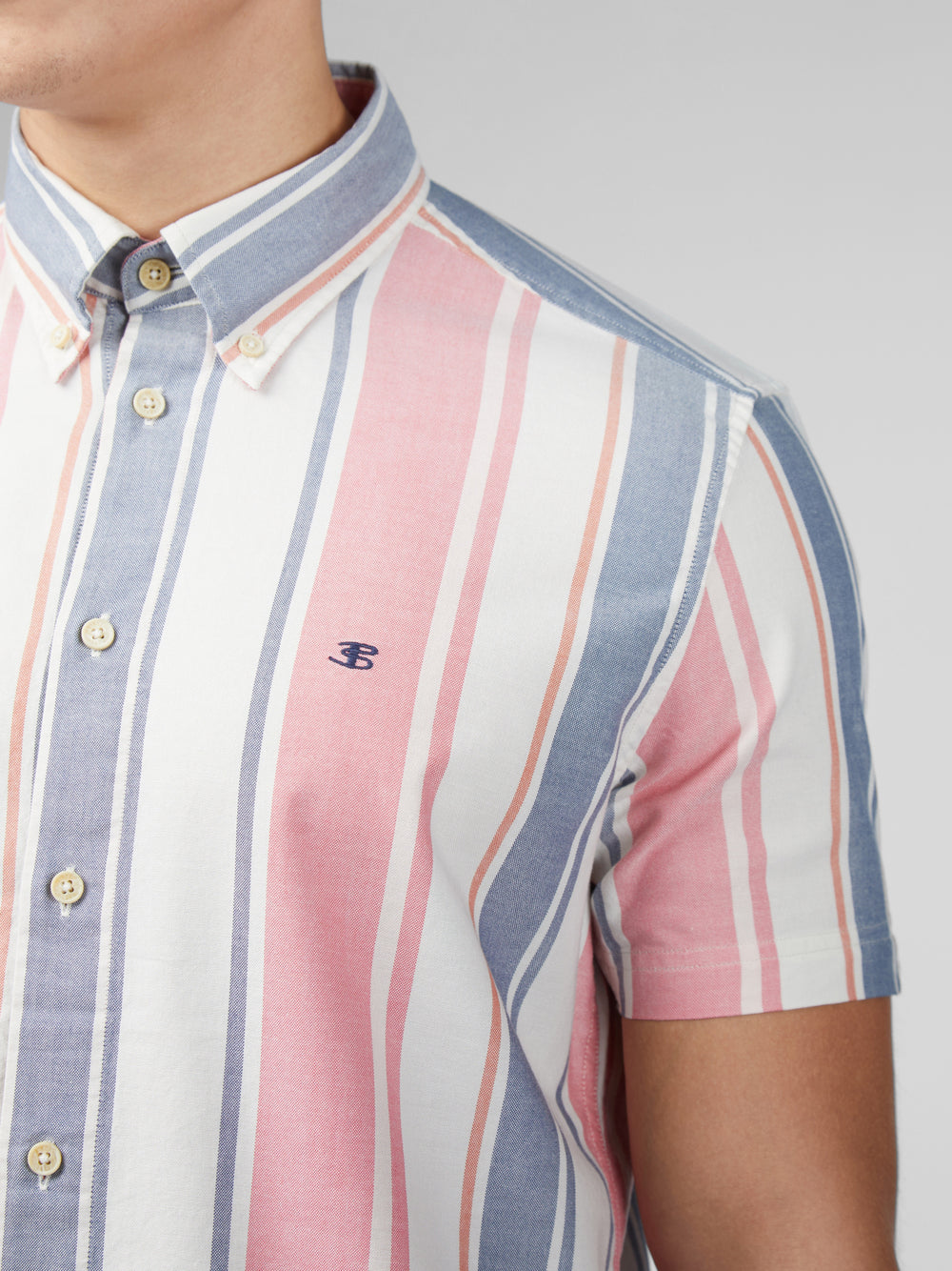 Dark Pink Ben Sherman Signature Multicolor Stripe Shirts | 8132-WLUXD