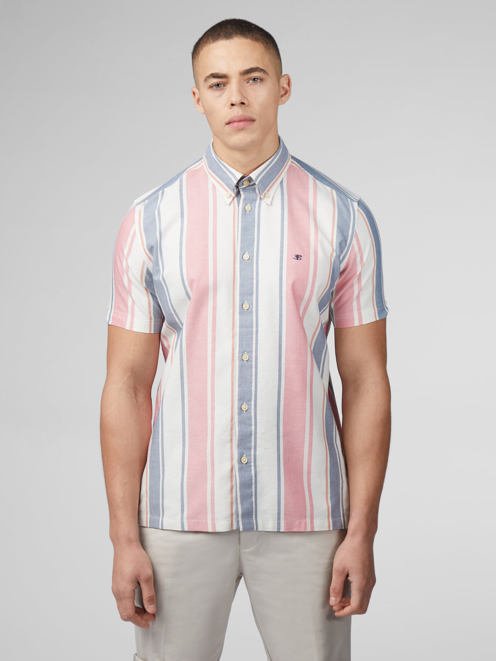 Dark Pink Ben Sherman Signature Multicolor Stripe Shirts | 8132-WLUXD