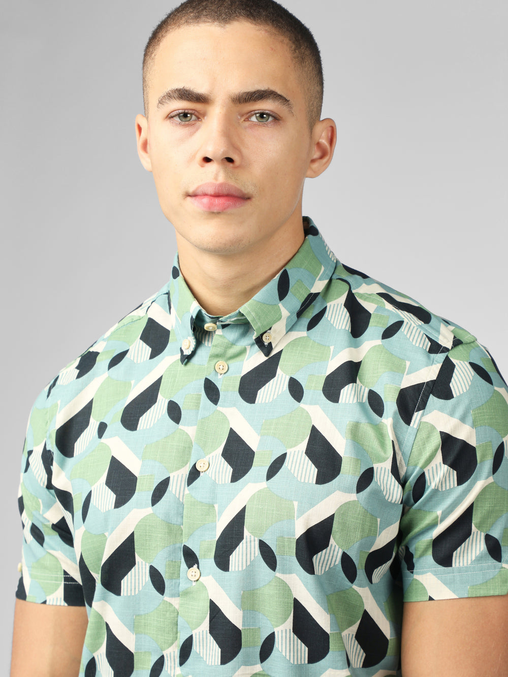 Green Ben Sherman Art Deco Shirts | 1762-AOUWR