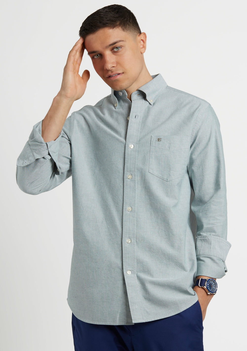 Green Ben Sherman Brighton Oxford Organic Green Shirts | 1483-XJKTE