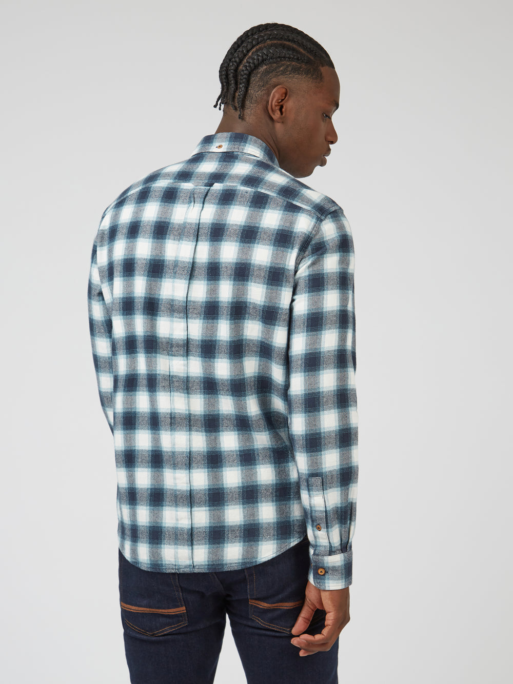 Green Ben Sherman Brushed Ombre Check Flannel Shirts | 6713-NIXYM