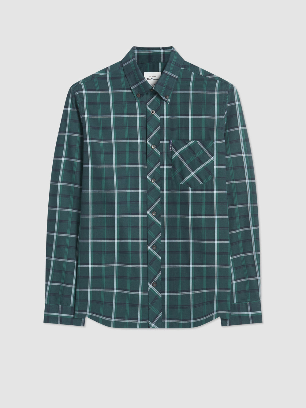 Green Ben Sherman Grid Check Shirts | 6752-YNXJD