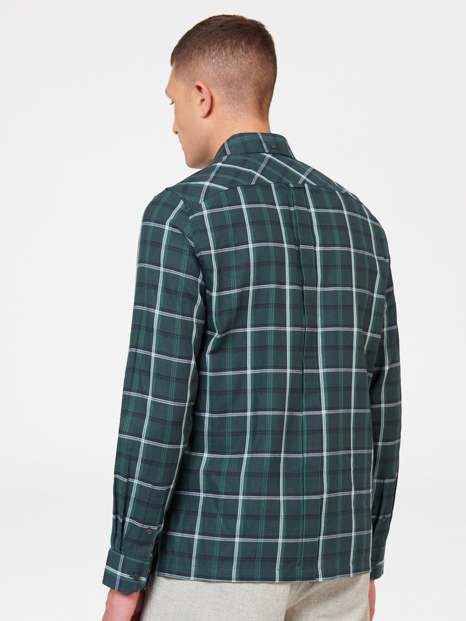 Green Ben Sherman Grid Check Shirts | 6752-YNXJD